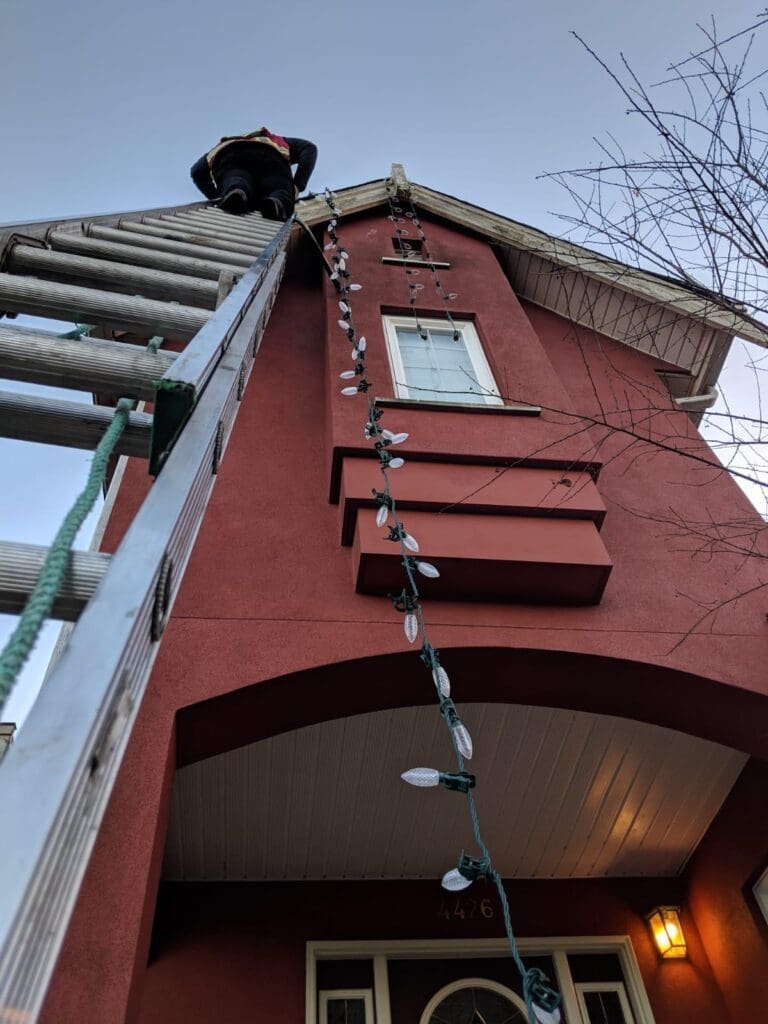 Christmas light install