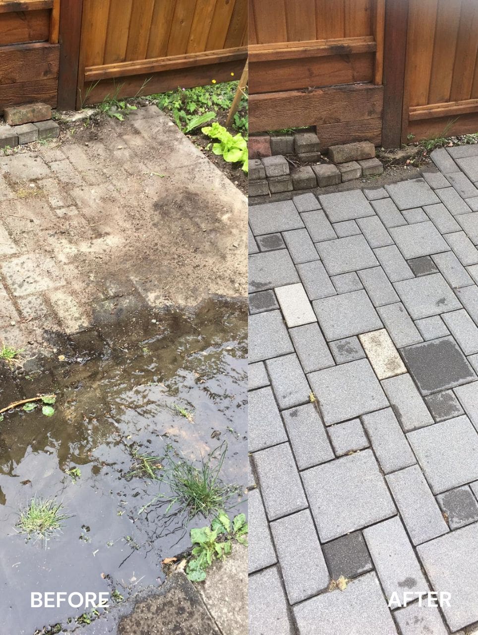 Deck Pressure Washing in Richmond before and after