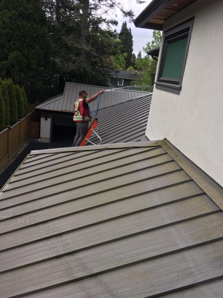 metal roof cleaning service, metal roof blowing service