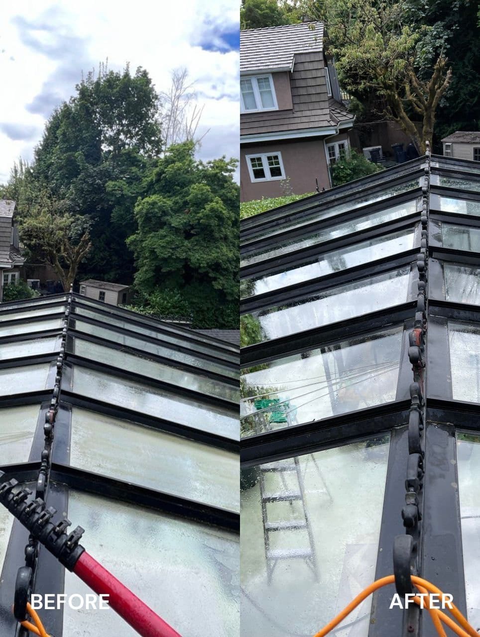 window cleaning before and after burnaby