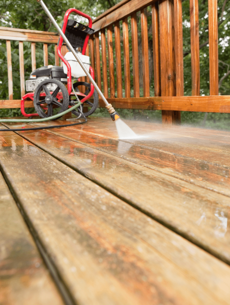 pressure washing deck