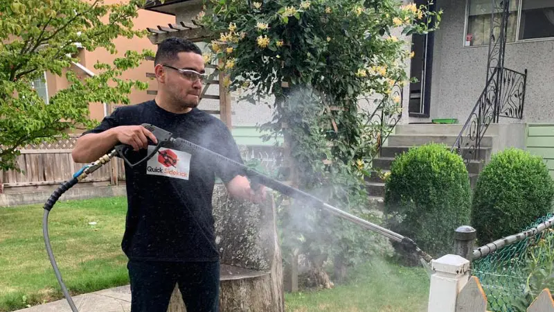 Pressure washing concrete surface in South Surrey