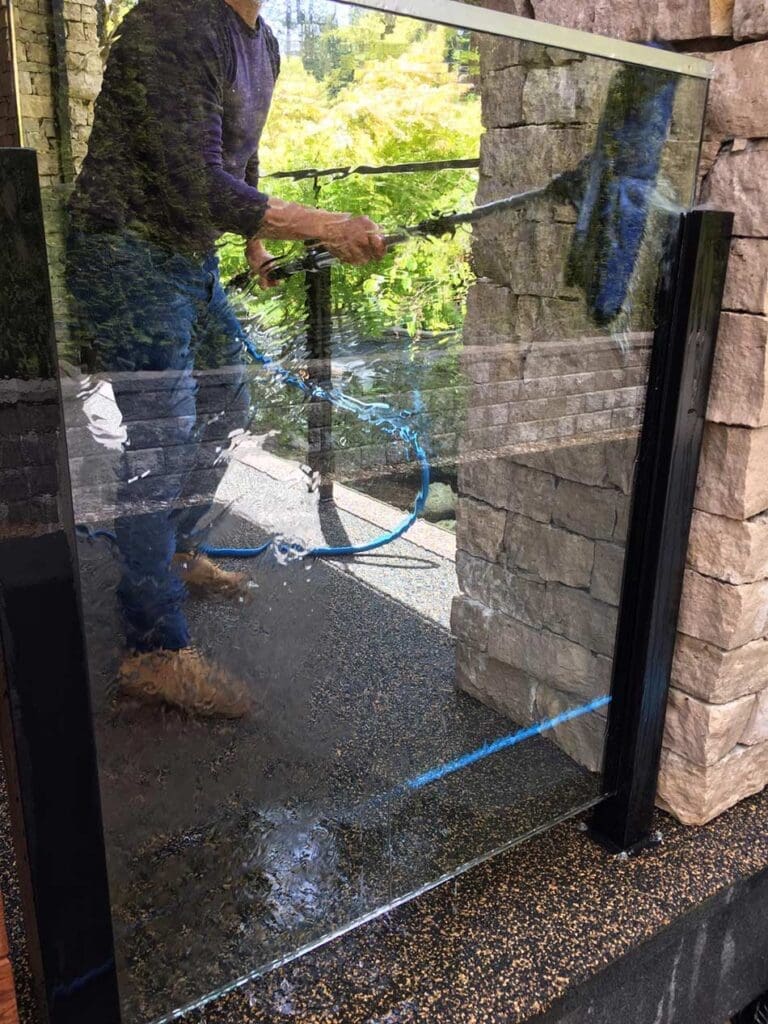 glass railing cleaning