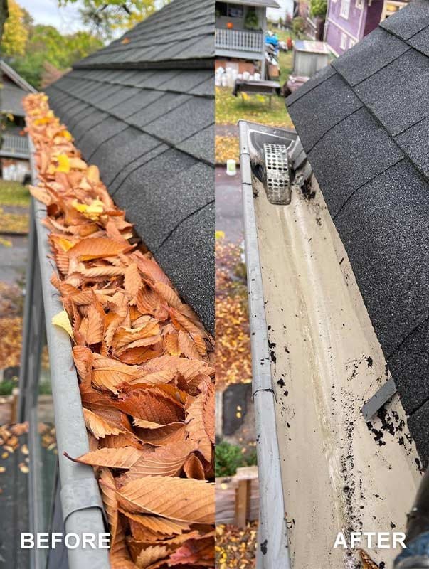 Before After Gutter Cleaning