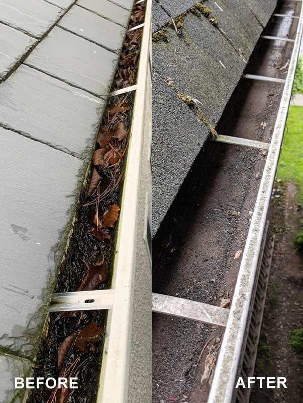 Before After Gutter Cleaning