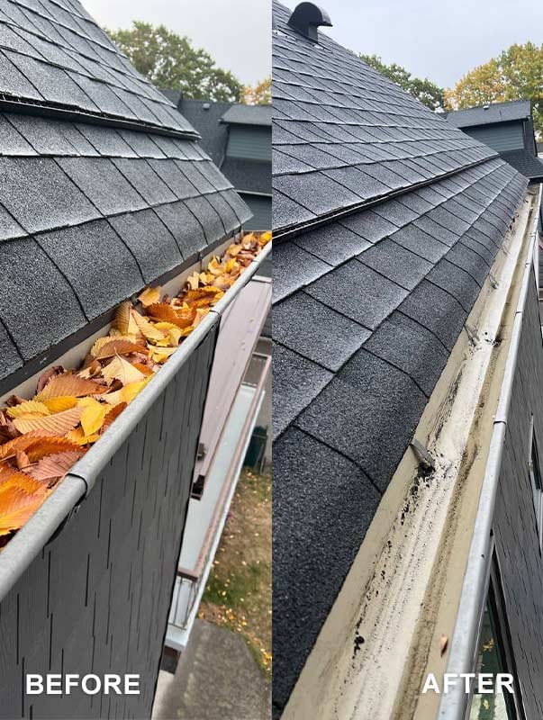 Before After Gutter Cleaning