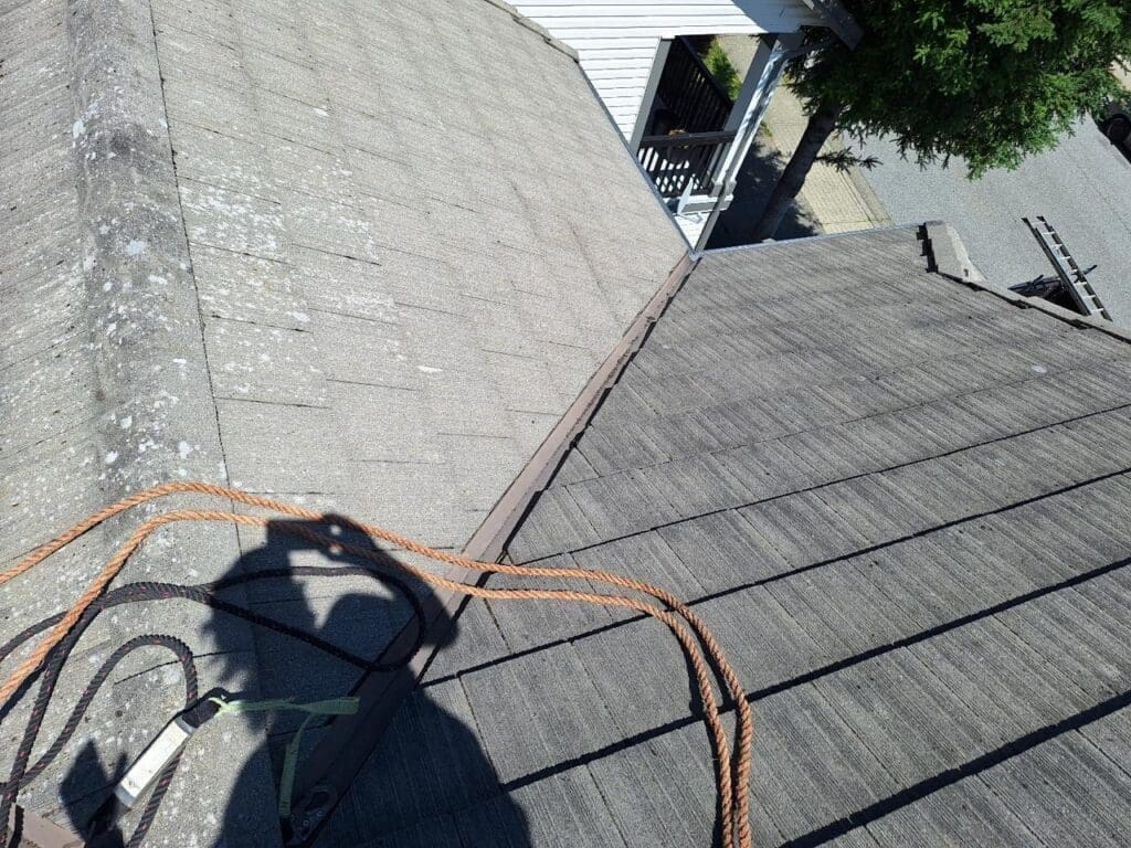 After roof cleaning , tile roof
