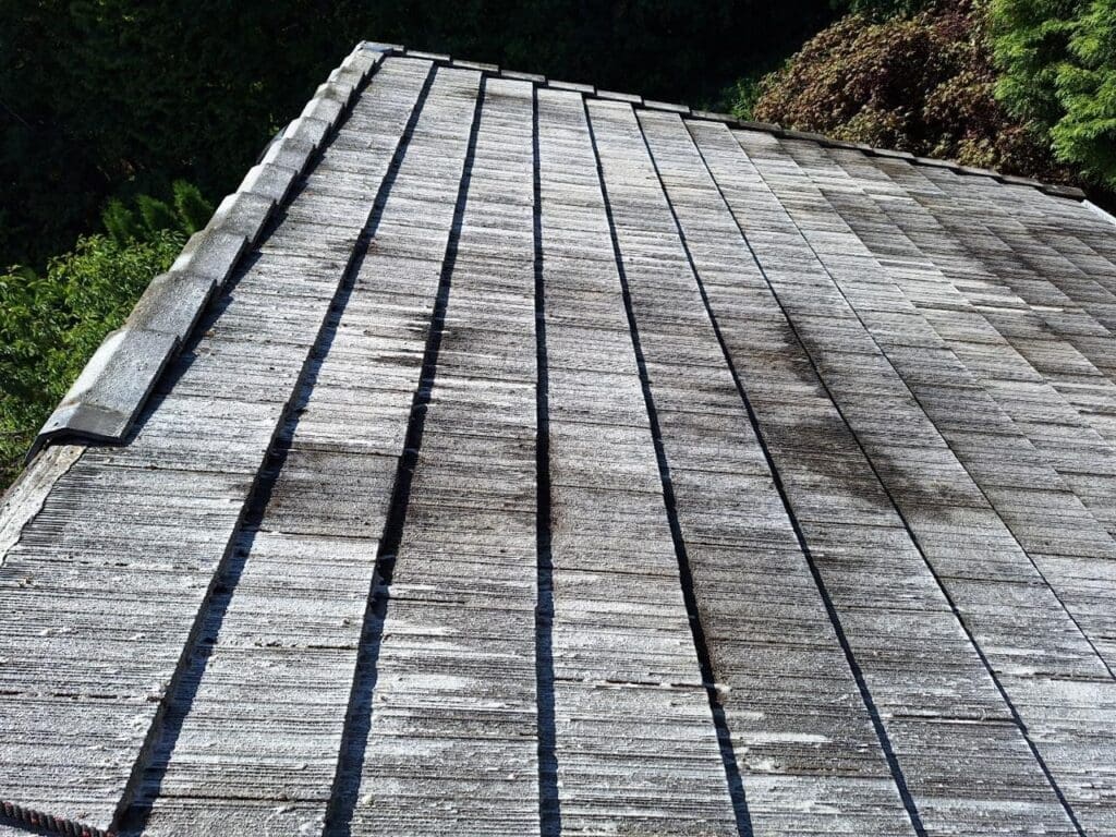 After roof cleaning , tile roof