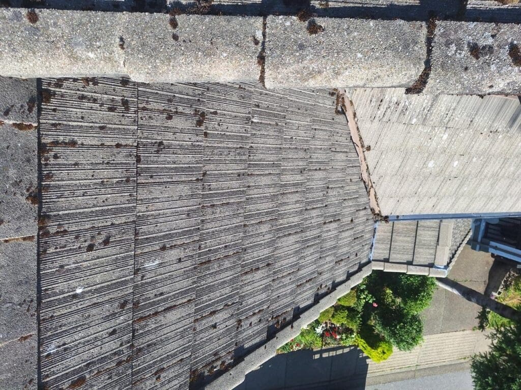 before roof cleaning , close-up with moss build-up.jpg