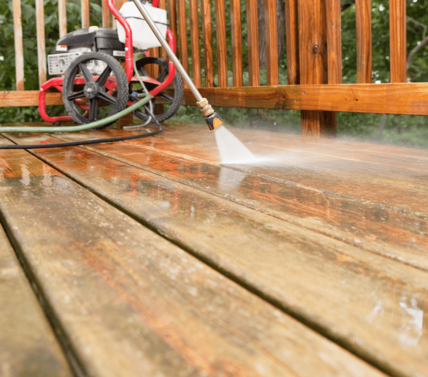 pressure washing deck